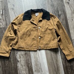 Wild Fable Brown Utility Jacket with Black Collar